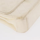 CHANEL Matelasse 25 Chain Shoulder Bag Leather White Gold CC Auth gh1552-11