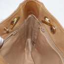 CHANEL Chain Matelasse Shoulder Bag Lamb Skin Beige Gold CC Auth gh1553-19