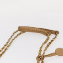 CHANEL Chain Matelasse Shoulder Bag Lamb Skin Beige Gold CC Auth gh1553-8