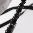 CHANEL Matelasse 25 Chain Backpack Enamel Black Silver CC Auth gh1554-9