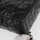 CHANEL Matelasse 25 Chain Backpack Enamel Black Silver CC Auth gh1554-15