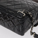 CHANEL Matelasse 25 Chain Backpack Enamel Black Silver CC Auth gh1554-18