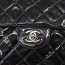 CHANEL Matelasse 25 Chain Backpack Enamel Black Silver CC Auth gh1554-19