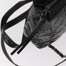 CHANEL Matelasse 25 Chain Backpack Enamel Black Silver CC Auth gh1554-24