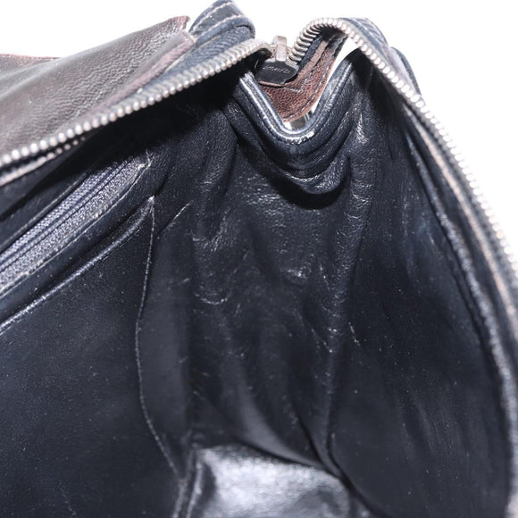 CHANEL Matelasse 25 Chain Backpack Enamel Black Silver CC Auth gh1554