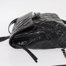 CHANEL Matelasse 25 Chain Backpack Enamel Black Silver CC Auth gh1554-4