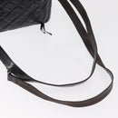 CHANEL Matelasse 25 Chain Backpack Enamel Black Silver CC Auth gh1554-8