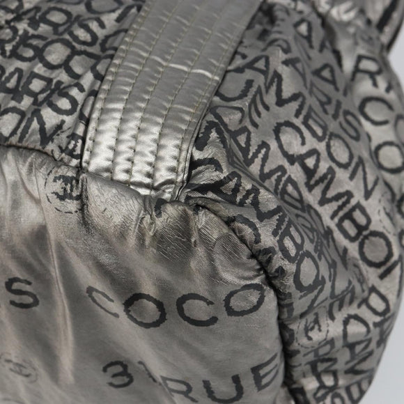 CHANEL Unlimited Tote Bag Nylon Silver CC Auth gh1555