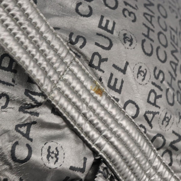 CHANEL Unlimited Tote Bag Nylon Silver CC Auth gh1555