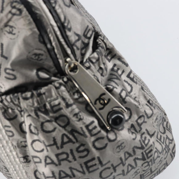 CHANEL Unlimited Tote Bag Nylon Silver CC Auth gh1555
