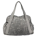 CHANEL Unlimited Tote Bag Nylon Silver CC Auth gh1555-2
