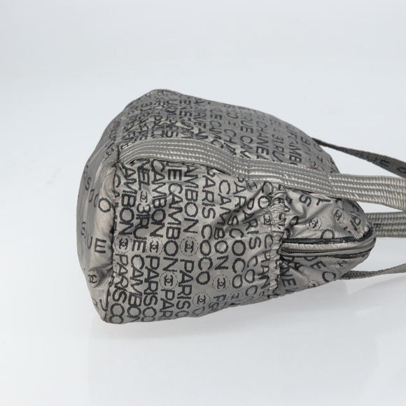 CHANEL Unlimited Tote Bag Nylon Silver CC Auth gh1555