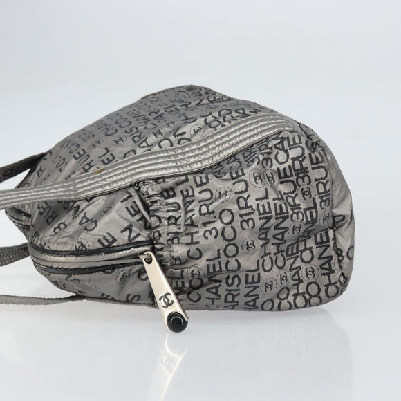 CHANEL Unlimited Tote Bag Nylon Silver CC Auth gh1555