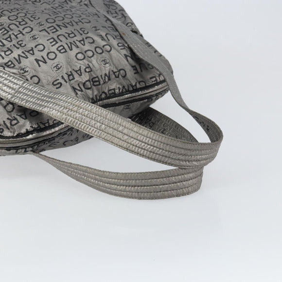 CHANEL Unlimited Tote Bag Nylon Silver CC Auth gh1555