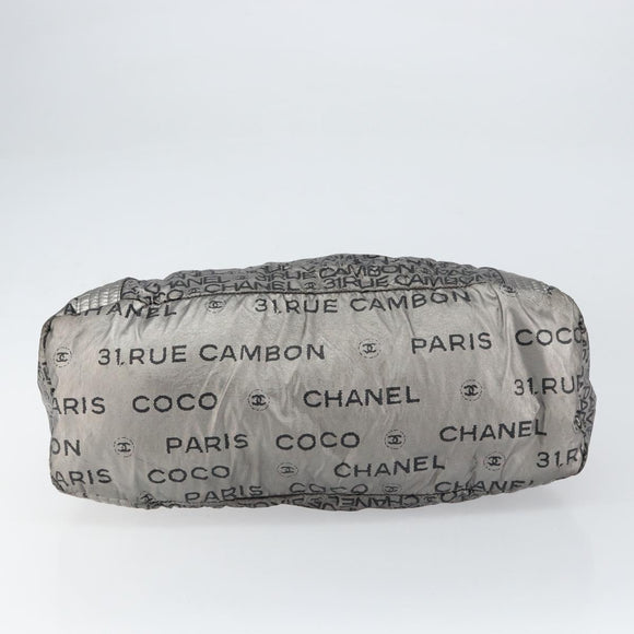 CHANEL Unlimited Tote Bag Nylon Silver CC Auth gh1555