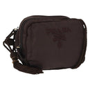 PRADA Shoulder Bag Nylon Brown Gold Auth gh1558-1