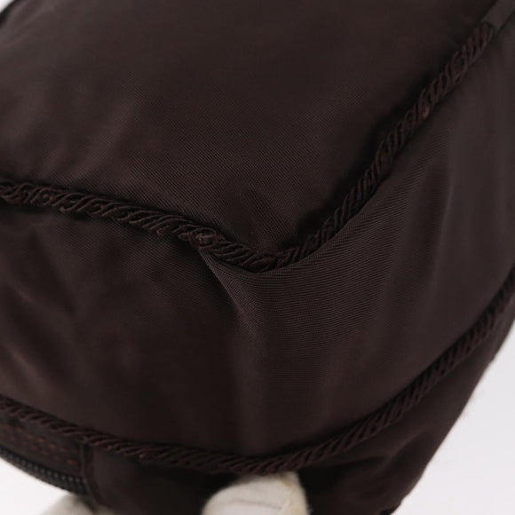 PRADA Shoulder Bag Nylon Brown Gold Auth gh1558