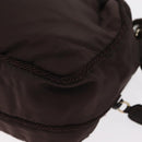 PRADA Shoulder Bag Nylon Brown Gold Auth gh1558-17