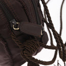 PRADA Shoulder Bag Nylon Brown Gold Auth gh1558-9