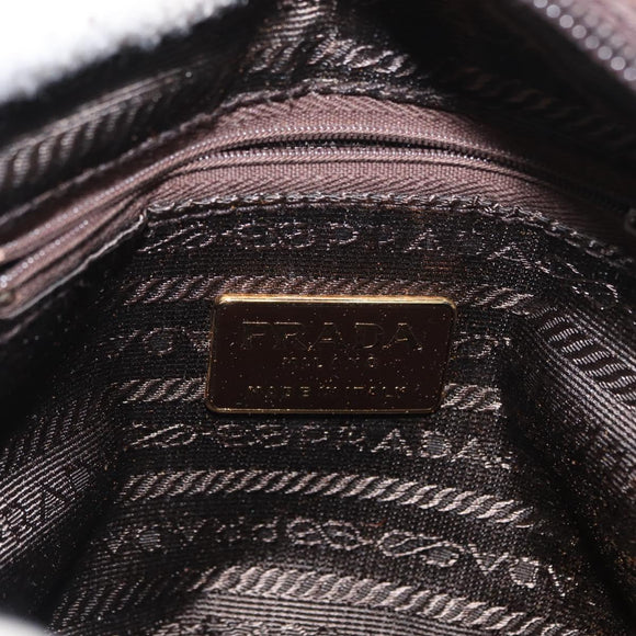 PRADA Shoulder Bag Nylon Brown Gold Auth gh1558