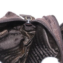 PRADA Shoulder Bag Nylon Brown Gold Auth gh1558-19