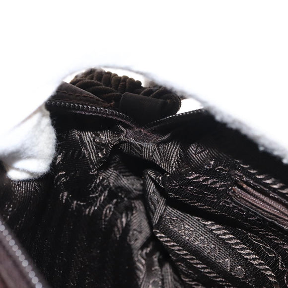 PRADA Shoulder Bag Nylon Brown Gold Auth gh1558