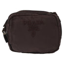 PRADA Shoulder Bag Nylon Brown Gold Auth gh1558-13