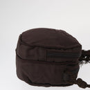 PRADA Shoulder Bag Nylon Brown Gold Auth gh1558-3