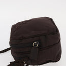 PRADA Shoulder Bag Nylon Brown Gold Auth gh1558-4