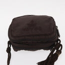 PRADA Shoulder Bag Nylon Brown Gold Auth gh1558-6