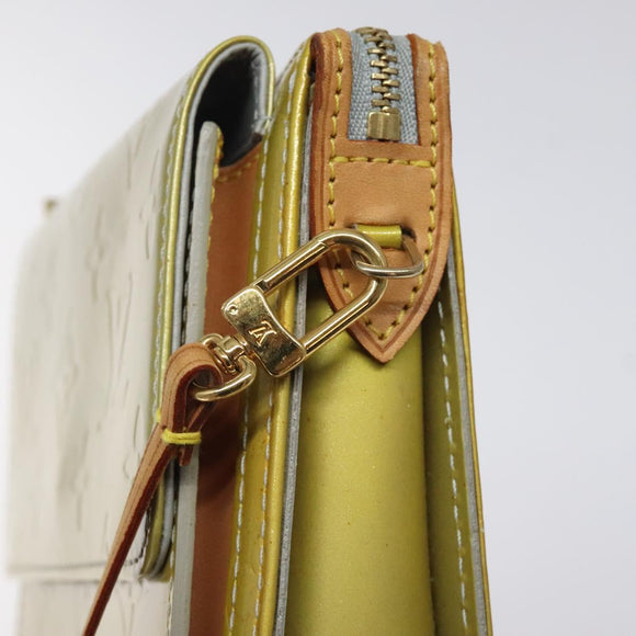 LOUIS VUITTON Monogram Vernis Motto Accessory Pouch Gris M91030 LV Auth gh156