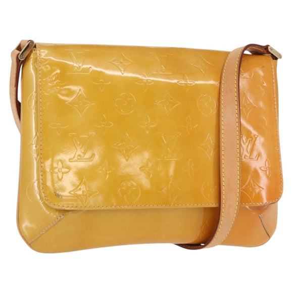 LOUIS VUITTON Monogram Vernis Thompson Street Bag Beige M91301 LV Auth gh1566