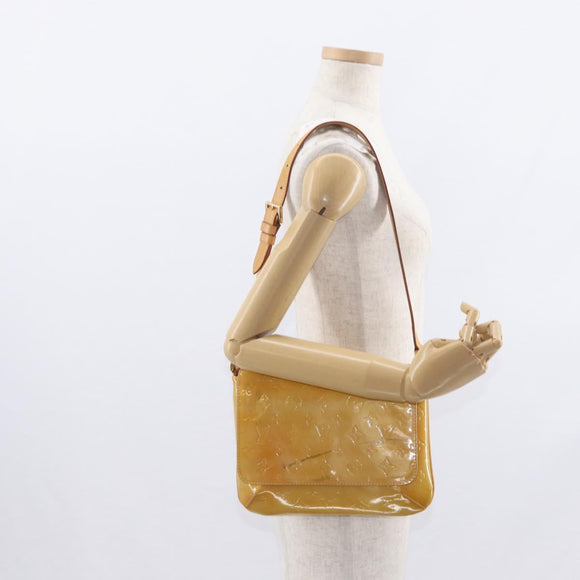 LOUIS VUITTON Monogram Vernis Thompson Street Bag Beige M91301 LV Auth gh1567