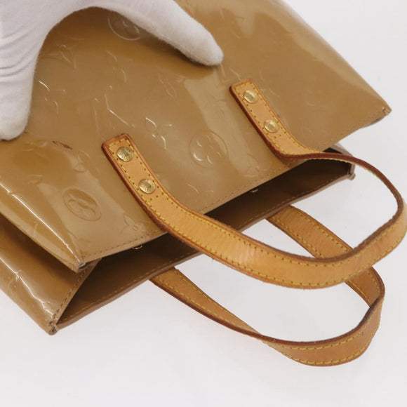 LOUIS VUITTON Monogram Vernis Reade PM Hand Bag Noisette M91334 LV Auth gh1572