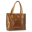 LOUIS VUITTON Monogram Vernis Houston Hand Bag Bronze M91122 LV Auth gh1578-1