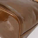 LOUIS VUITTON Monogram Vernis Houston Hand Bag Bronze M91122 LV Auth gh1578-15