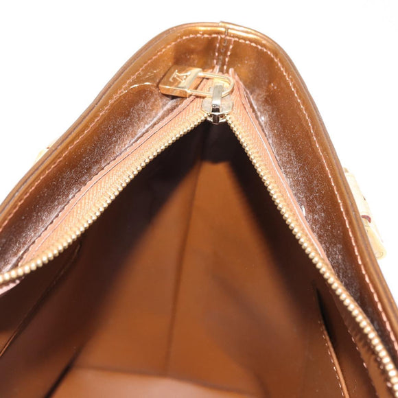 LOUIS VUITTON Monogram Vernis Houston Hand Bag Bronze M91122 LV Auth gh1578