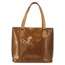 LOUIS VUITTON Monogram Vernis Houston Hand Bag Bronze M91122 LV Auth gh1578-13