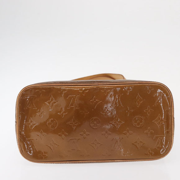 LOUIS VUITTON Monogram Vernis Houston Hand Bag Bronze M91122 LV Auth gh1578