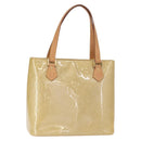 LOUIS VUITTON Monogram Vernis Houston Hand Bag Beige M91004 LV Auth gh1582-1