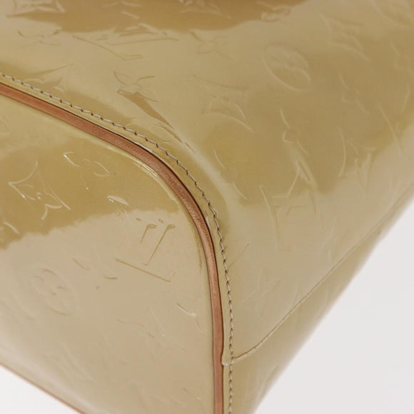 LOUIS VUITTON Monogram Vernis Houston Hand Bag Beige M91004 LV Auth gh1582
