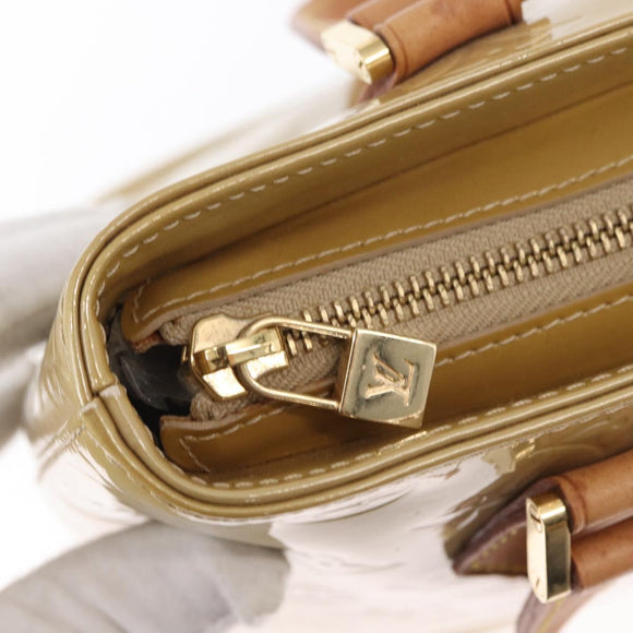 LOUIS VUITTON Monogram Vernis Houston Hand Bag Beige M91004 LV Auth gh1582