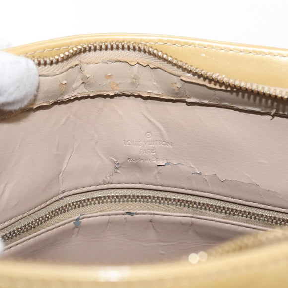 LOUIS VUITTON Monogram Vernis Houston Hand Bag Beige M91004 LV Auth gh1582