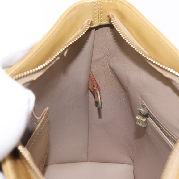 LOUIS VUITTON Monogram Vernis Houston Hand Bag Beige M91004 LV Auth gh1582