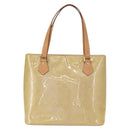 LOUIS VUITTON Monogram Vernis Houston Hand Bag Beige M91004 LV Auth gh1582-13
