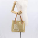 LOUIS VUITTON Monogram Vernis Houston Hand Bag Beige M91004 LV Auth gh1582-25