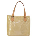 LOUIS VUITTON Monogram Vernis Houston Hand Bag Beige M91004 LV Auth gh1582-2