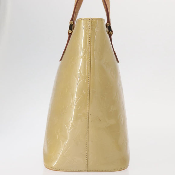 LOUIS VUITTON Monogram Vernis Houston Hand Bag Beige M91004 LV Auth gh1582