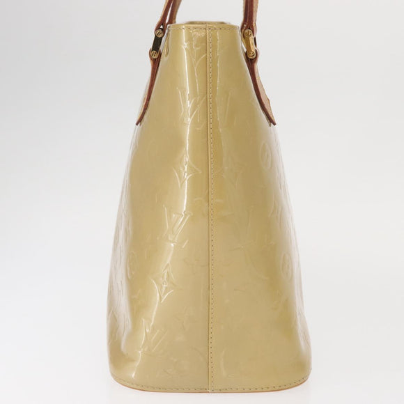 LOUIS VUITTON Monogram Vernis Houston Hand Bag Beige M91004 LV Auth gh1582