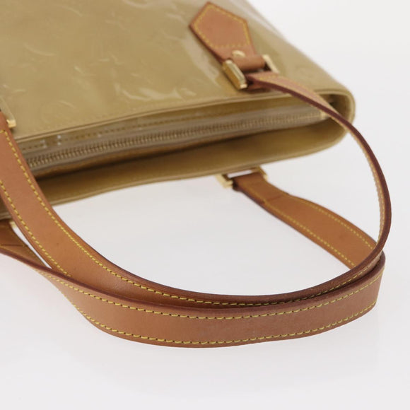 LOUIS VUITTON Monogram Vernis Houston Hand Bag Beige M91004 LV Auth gh1582